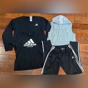 Adidas Unisex clothing Bundle (4 Items) Size Medium Black/Gray/White